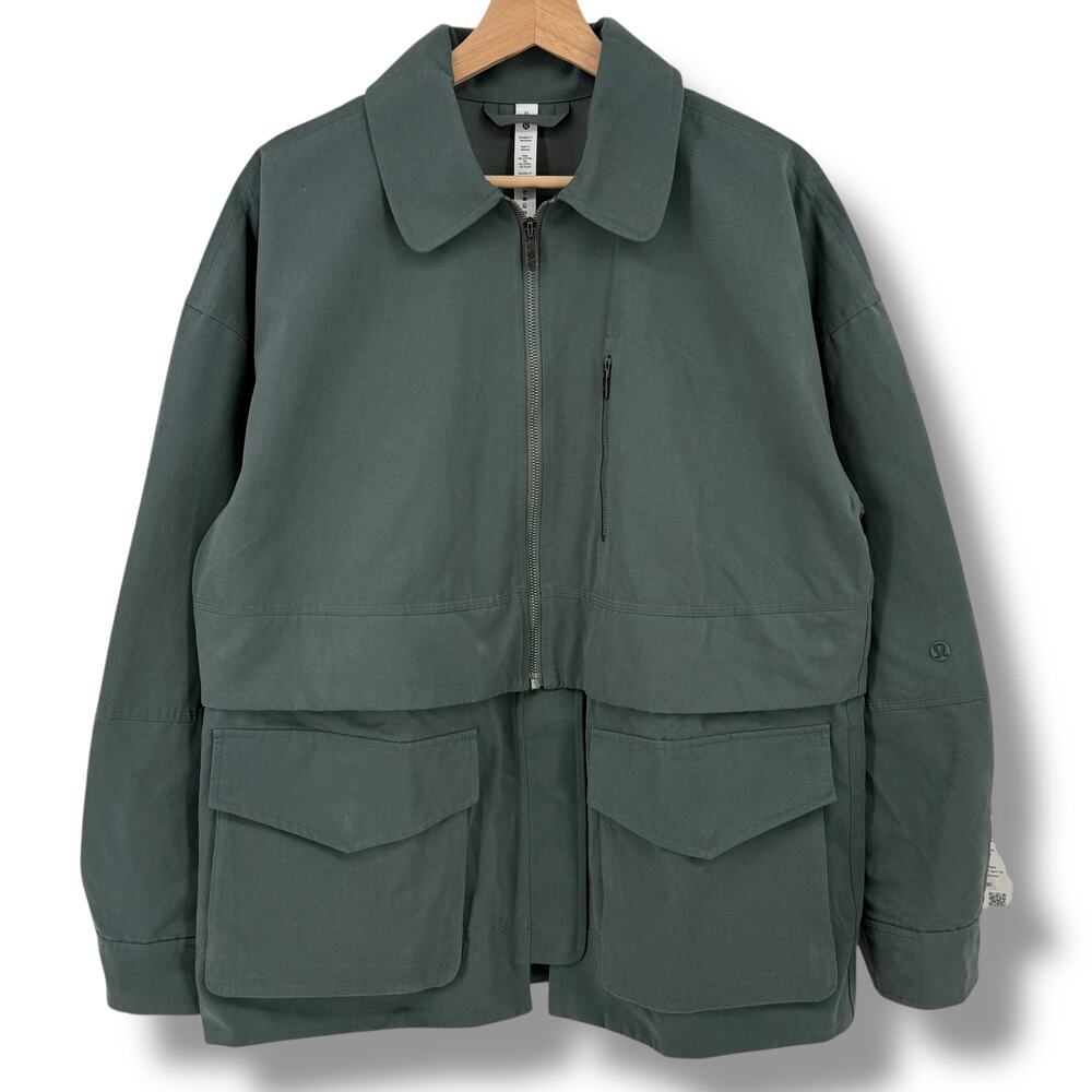 Lululemon Glyde 2-in-1 Adaptable Jacket Women's Sz M Dark Forest Green Crop